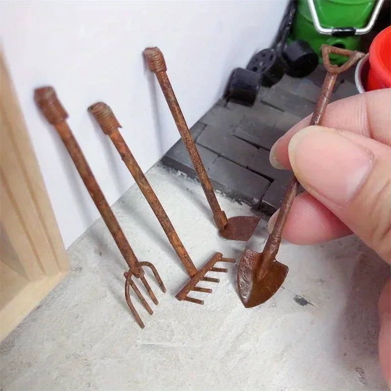 Gardening Tools Toys - 4 adet/paket minyatür bahçe aletleri süsler