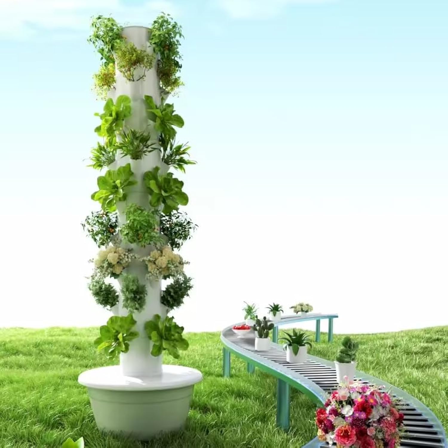 Hydroponic System - Dikey Hidroponik Yetiştirme Kulesi Aeroponik Kule