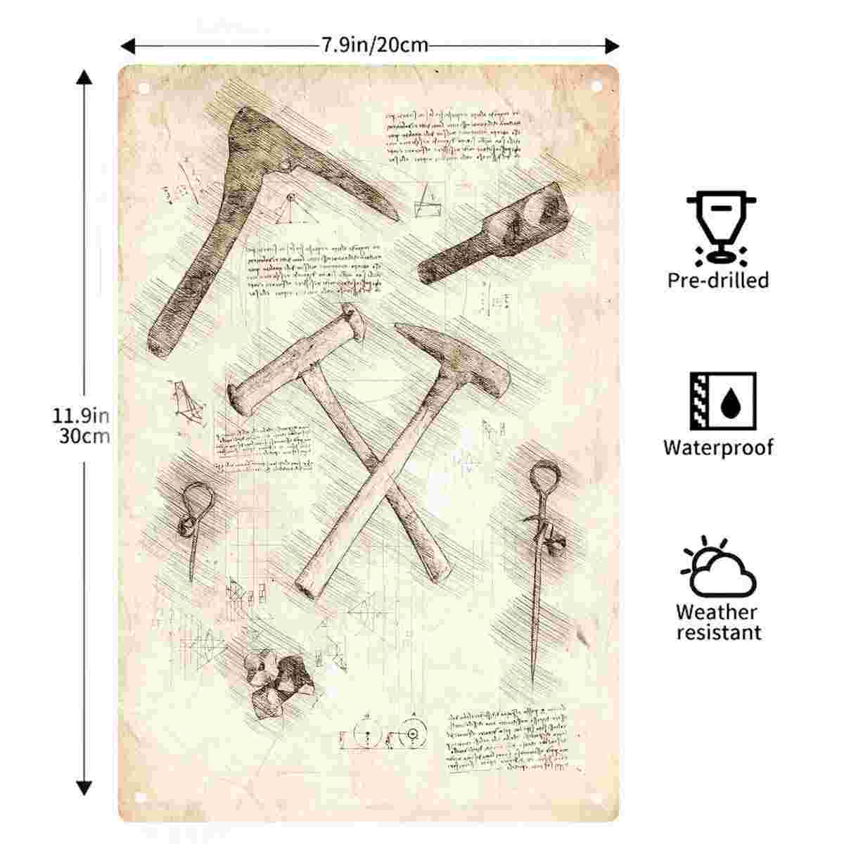 2D DÜZ 1 adet Vintage Çekiç Al - Gardening Tools Sketch incelemesi ve fiyatı