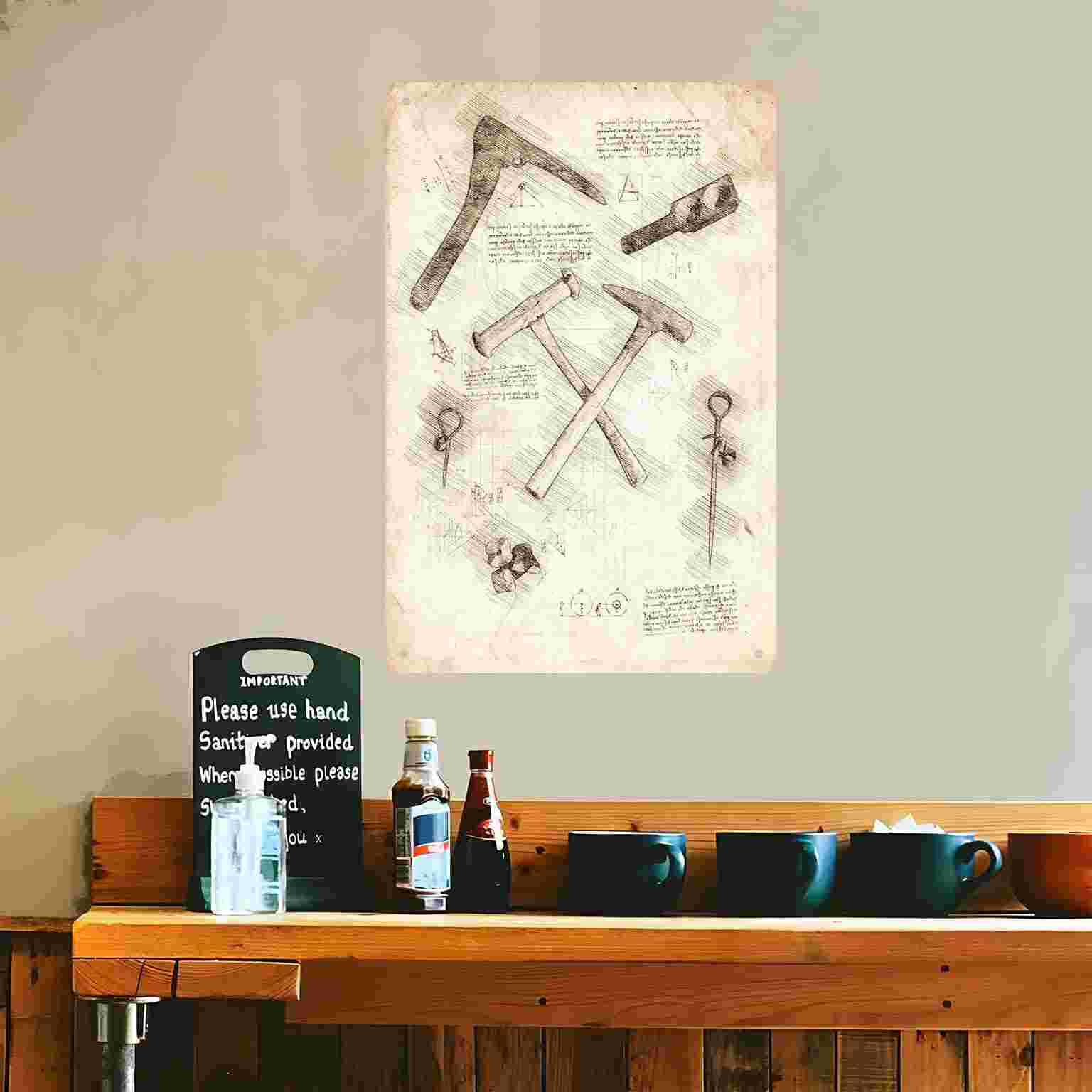 2D DÜZ 1 adet Vintage Çekiç Al - Gardening Tools Sketch incelemesi ve fiyatı